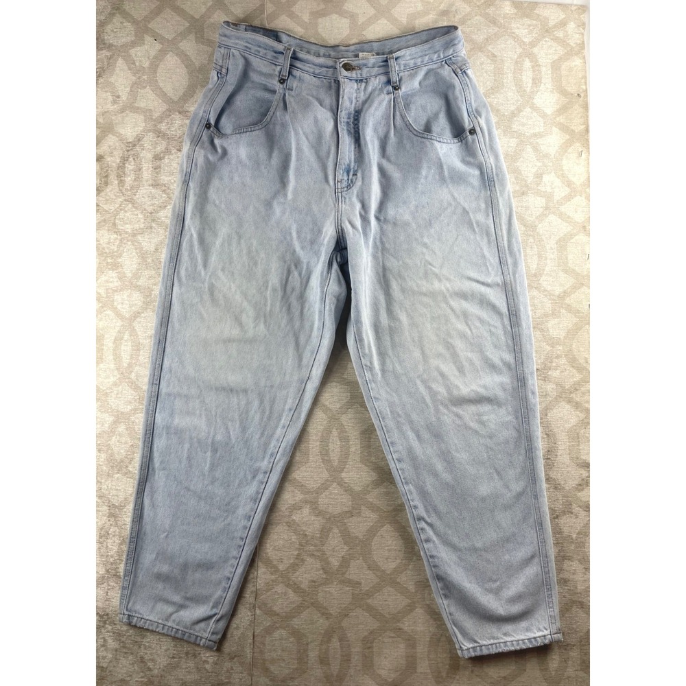 Brittania Vintage 90s Mom Jeans Womens 16P Light Wash Pleated High Rise Tapered